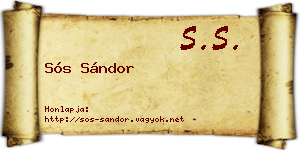 Sós Sándor névjegykártya